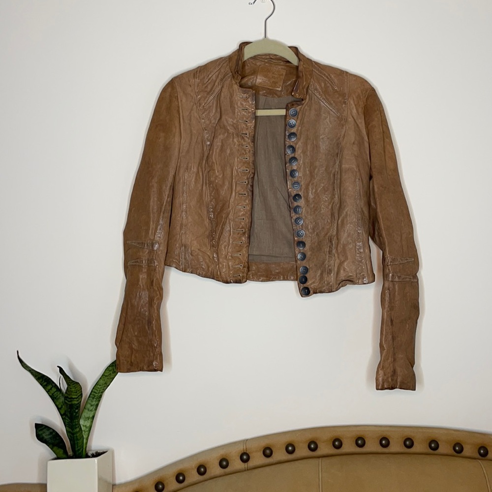 VINTAGE ALL SAINT CONGAC CROPPED LEATHER